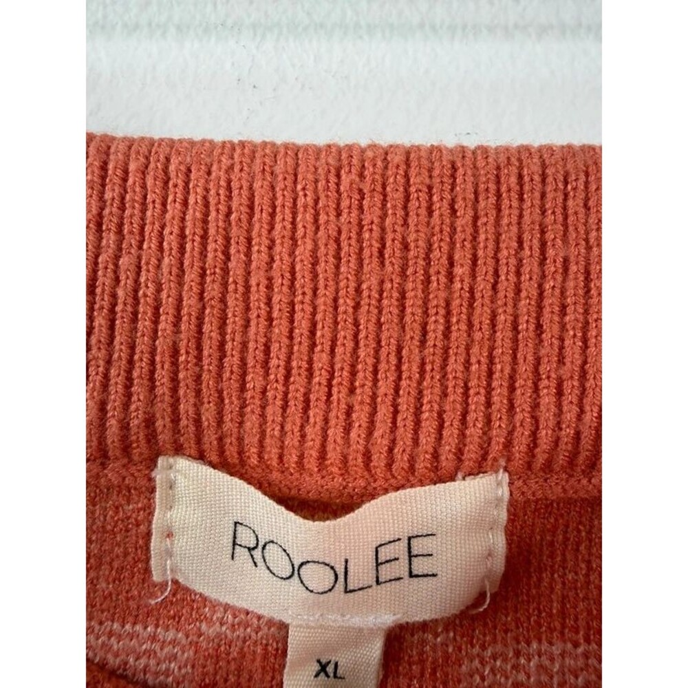 Vintage ROOLEE Boho checkered knit midi skirt  XL coral-peach Mod Retro - Picture 2 of 4